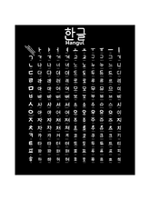 Load image into Gallery viewer, Hangul Vowel Practice Poster in Black and White
