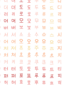 Hangul Vowel Practice Poster in Pink Hues