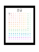 Load image into Gallery viewer, Hangul Vowel Practice Poster in Rainbow
